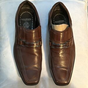 Mariner Turbo Air System brown leather square front slip on turbo air shoes Sz 9